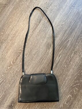 Vintage Made in Italy Black Leather Shoulder Bag